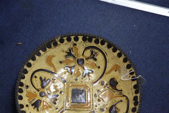 A Staffordshire slipware dish, c.1720-40, in the manner of Samuel Malkin (1668-1741) diameter 36cm (14.1in.)